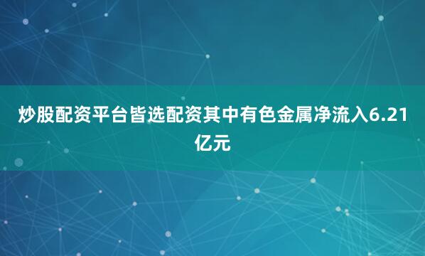 炒股配资平台皆选配资其中有色金属净流入6.21亿元